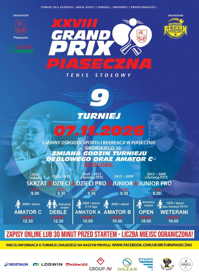 XXVIII Grand Prix Piaseczna w tenisie stołowym