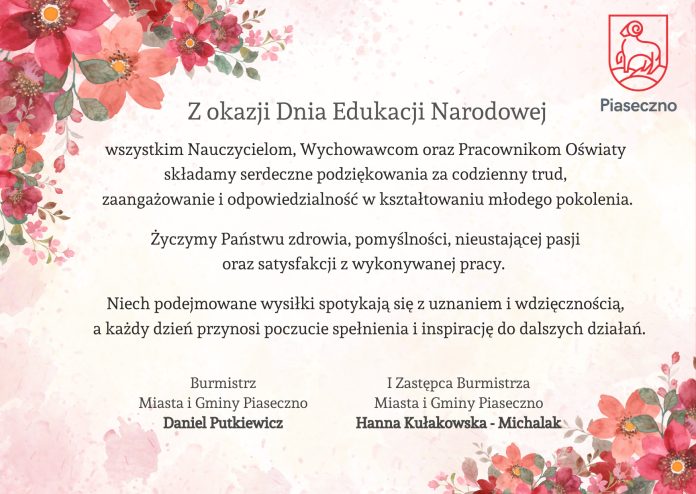 Życzenia z okazji Dnia Edukacji Narodowej i Dnia Nauczyciela 2026